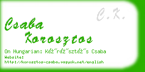 csaba korosztos business card